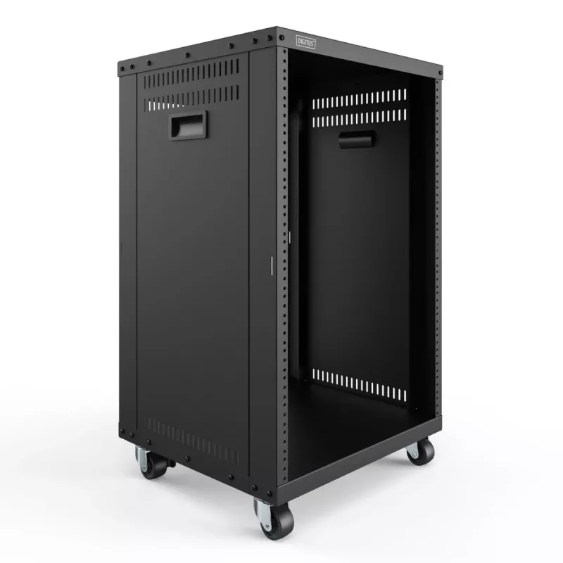 Rack AVS 16U DIGITUS 780x507x460 mm furos roscados rodas preto