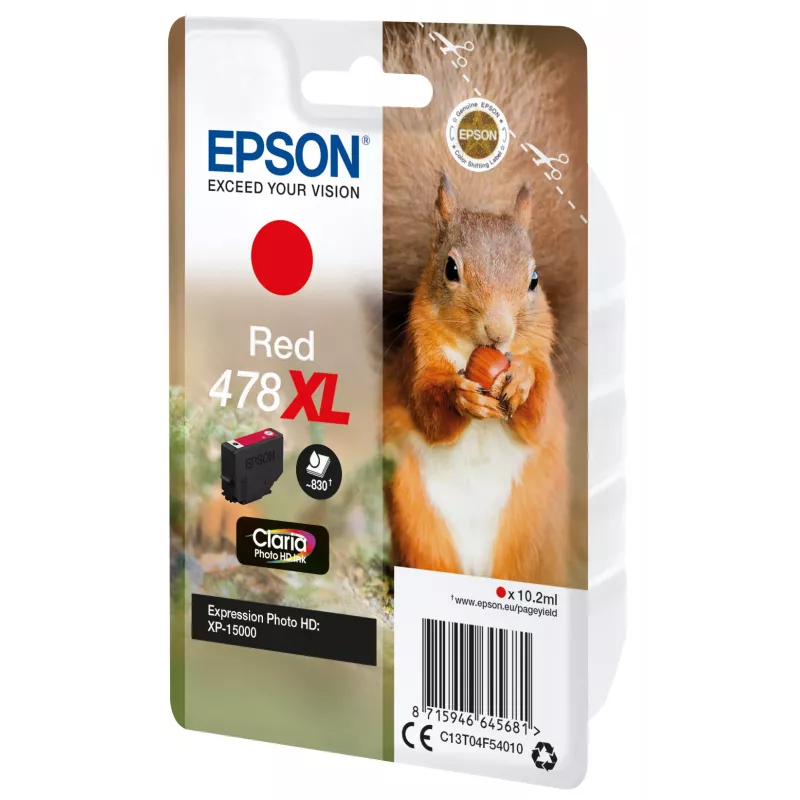 Epson Squirrel embalagem individual vermelho 478XL Claria Photo HD tinta