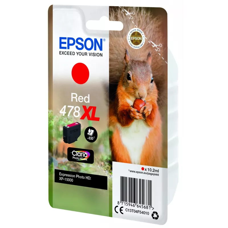 Epson Squirrel embalagem individual vermelho 478XL Claria Photo HD tinta
