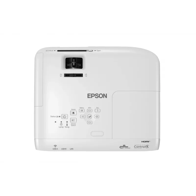 Projetor de secretária Epson EB-W49 — 3LCD, WXGA 1280×800, 3800 ANSI lm, 16:10, zoom manual 1,2x, 2,7 kg, branco