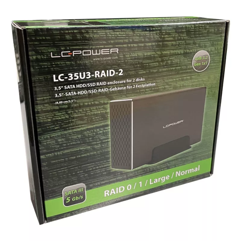 LC-POWER Lc-35u3-raid-2, caixa externa para 2 discos rígidos de 3,5