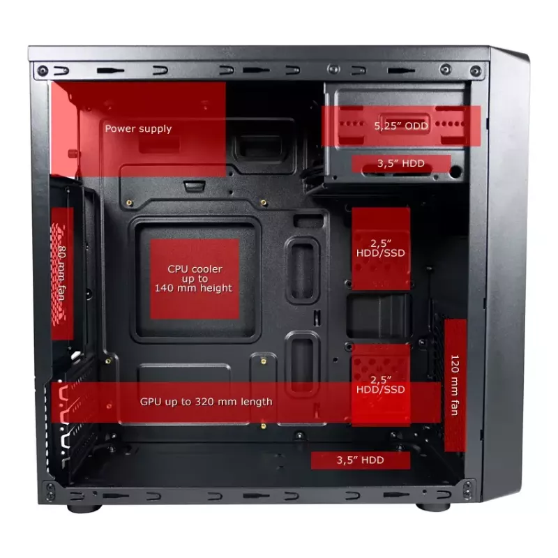 Caixa para computador LC-Power LC-2017MB-ON Micro Tower preto