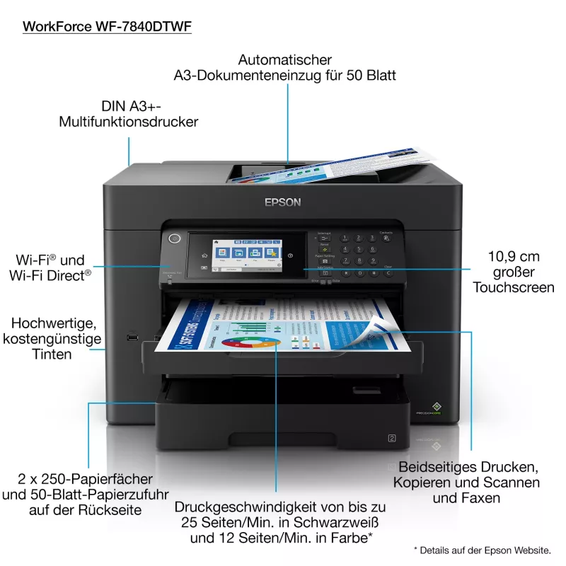 Epson WorkForce Pro WF-7840DTWF jato de tinta A3 4800 x 2400 DPI Wi-Fi