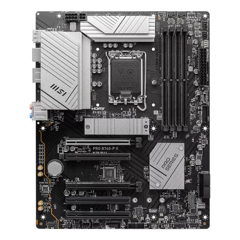 Motherboard MSI PRO B760‑P II ATX – Intel B760, LGA 1700, DDR5, 4x DIMM, 256 GB, LAN 2.5Gb, HDMI 2.1, 2x M.2