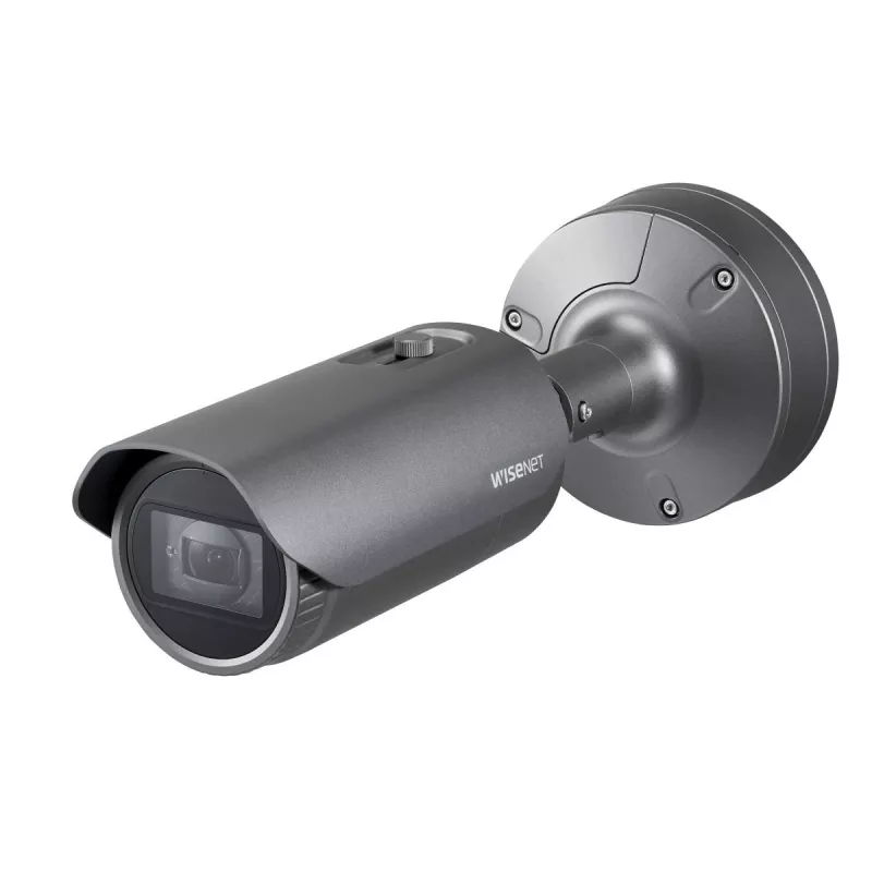 Hanwha Vision WiseNet X XNO-6080R câmara IP bullet para exterior, 2 MP, 2,8-12 mm, dia/noite, antivandalismo, cinzenta