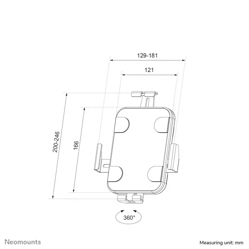 Suporte de parede para tablet Neomounts WL15-625BL1 7,9–11 polegadas – com fecho – universal