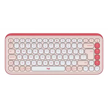 LOGITECH Teclado sem fios - Pop Icon Keys - Rosa e branco sujo Qwerty Uk