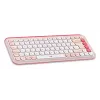 LOGITECH Teclado sem fios - Pop Icon Keys - Rosa e branco sujo Qwerty Uk