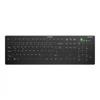 Contour Design Active Key Contour QuickClean Teclado médico com cobertura removível tamanho completo sem fios Preto DE C8112