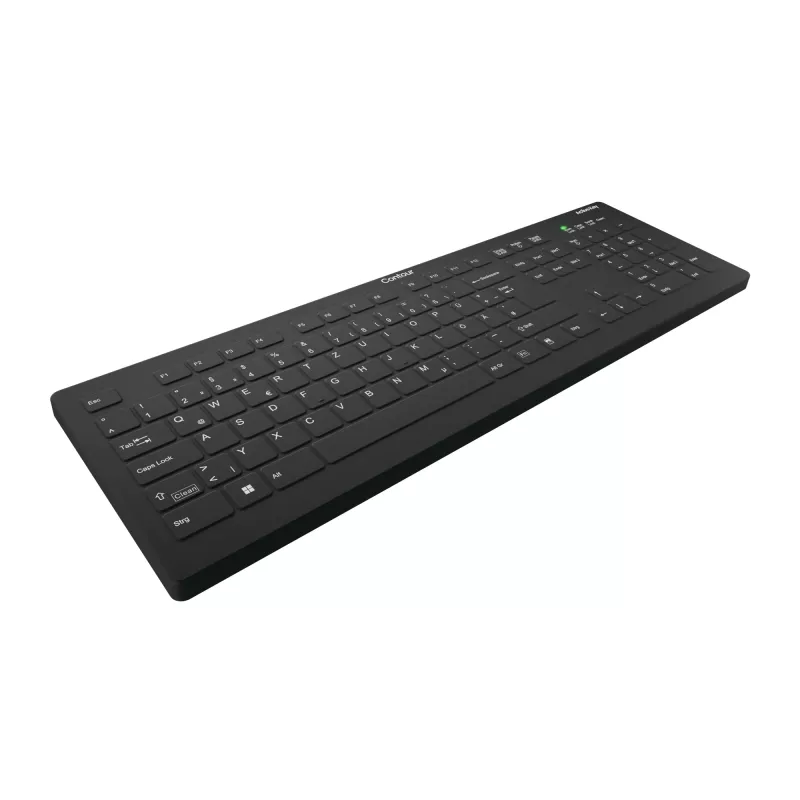 Contour Design Active Key Contour QuickClean Teclado médico com cobertura removível tamanho completo sem fios Preto DE C8112