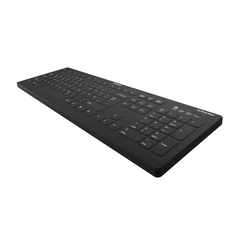 Contour Design Active Key Contour QuickClean Teclado médico com cobertura removível tamanho completo sem fios Preto DE C8112