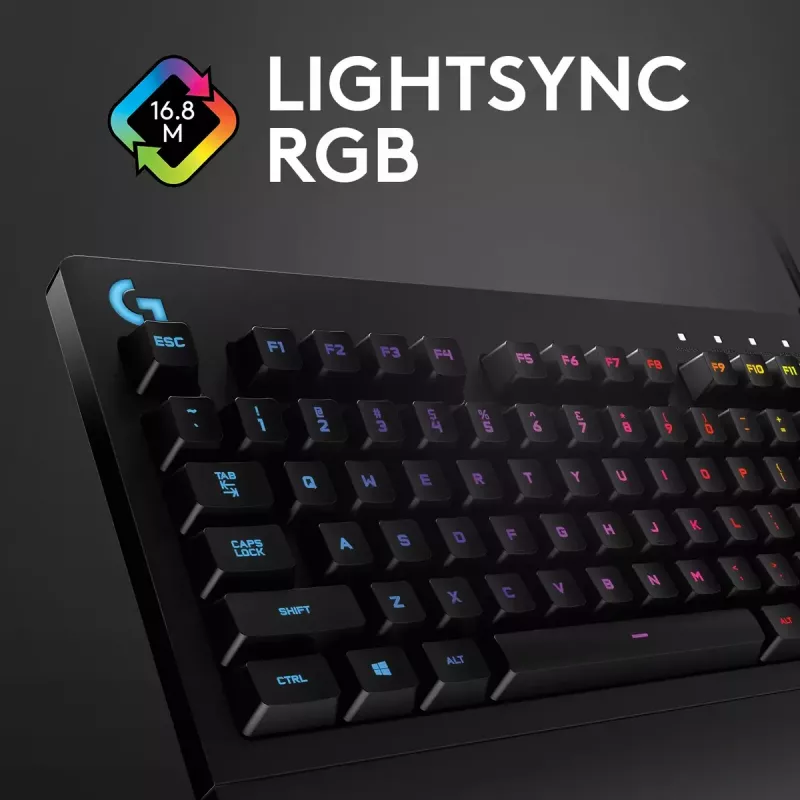 Teclado gaming Logitech G G213 Prodigy tamanho completo RGB LED com fios