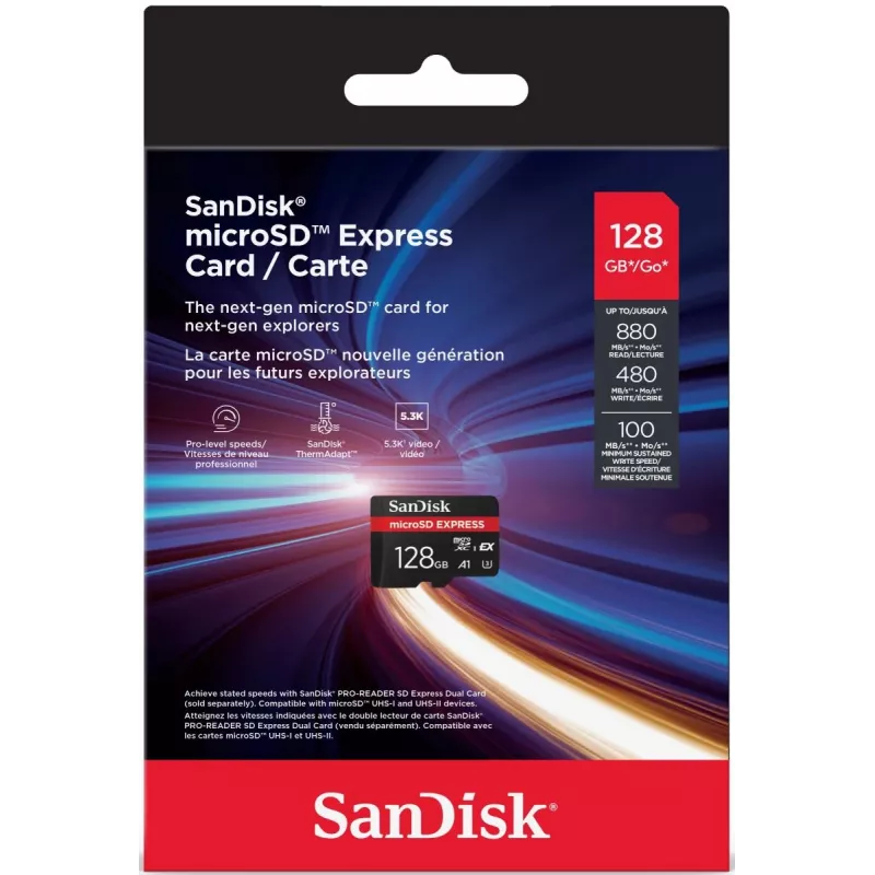 Cartão MicroSD SanDisk 128 GB UHS-I Express SDSQXFN-128G-GN4NN