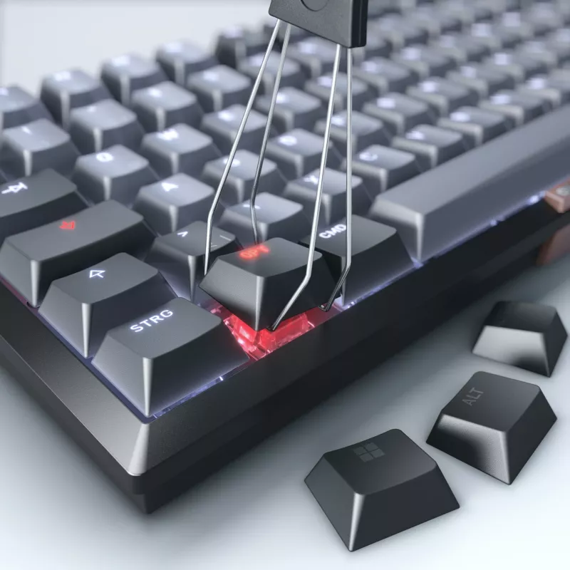 CHERRY KW 300 MX teclado Home USB + Bluetooth QWERTZ alemão preto, cobre, cinzento