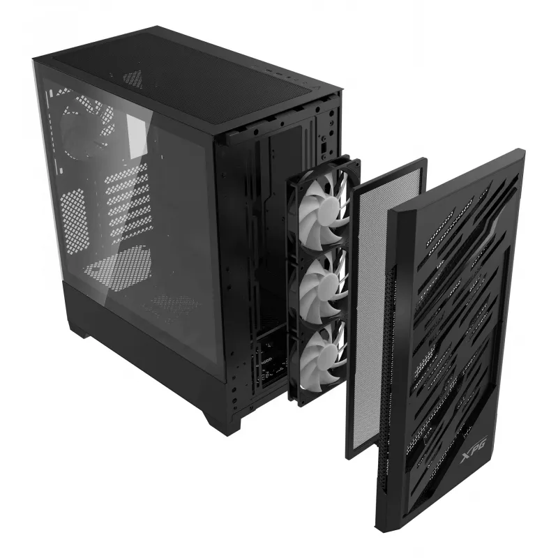 XPG STARKER AIR BTF caixa mid-tower preta, Midi Tower, PC, preto, ATX, EATX, micro ATX, Mini-ITX, SPCC, vidro temperado, Gaming