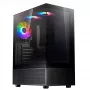 XPG Invader X Mini caixa de PC Midi Tower, ATX/Micro-ATX/Mini-ITX, vidro temperado, 5 ventoinhas ARGB de 120 mm, USB-C, sem fonte de alimentação, preta