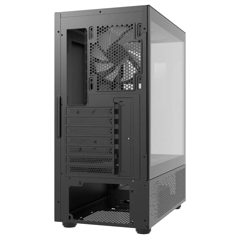 XPG Invader X Mini caixa de PC Midi Tower, ATX/Micro-ATX/Mini-ITX, vidro temperado, 5 ventoinhas ARGB de 120 mm, USB-C, sem fonte de alimentação, preta