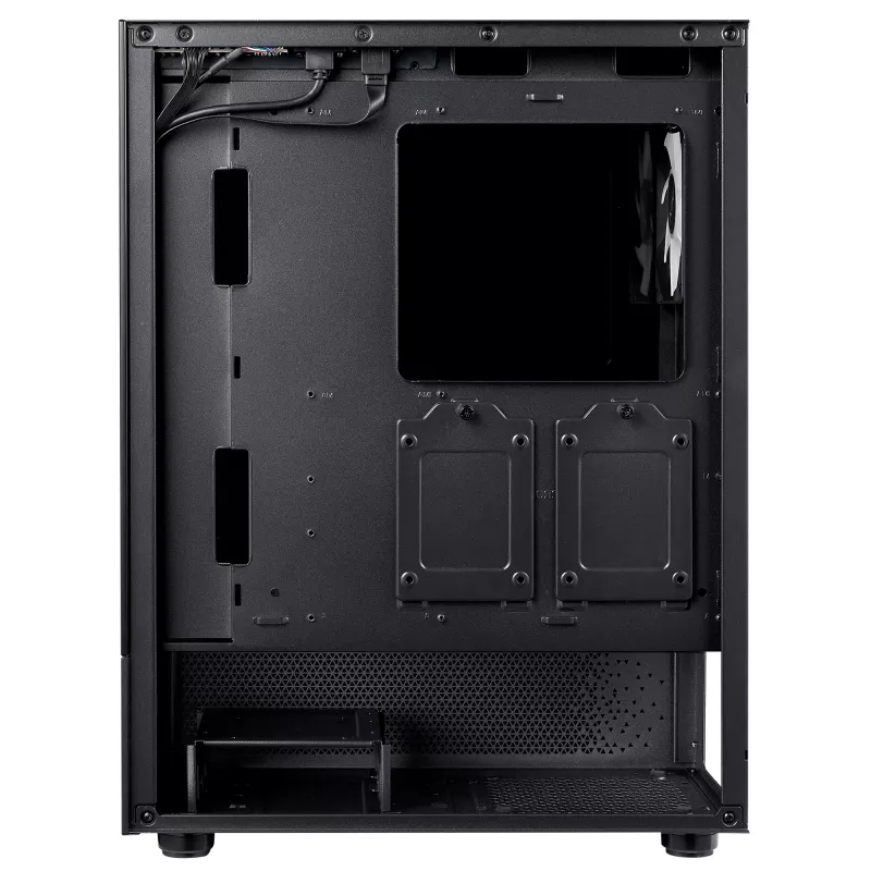 XPG Invader X Mini caixa de PC Midi Tower, ATX/Micro-ATX/Mini-ITX, vidro temperado, 5 ventoinhas ARGB de 120 mm, USB-C, sem fonte de alimentação, preta