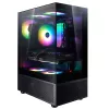 XPG Invader X Mini caixa de PC Midi Tower, ATX/Micro-ATX/Mini-ITX, vidro temperado, 5 ventoinhas ARGB de 120 mm, USB-C, sem fonte de alimentação, preta