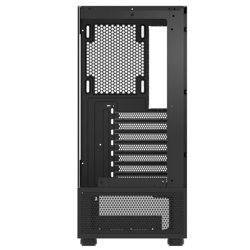 XPG Invader X Mini caixa de PC Midi Tower, ATX/Micro-ATX/Mini-ITX, vidro temperado, 5 ventoinhas ARGB de 120 mm, USB-C, sem fonte de alimentação, preta