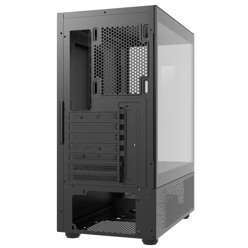 XPG Invader X Mini caixa de PC Midi Tower, ATX/Micro-ATX/Mini-ITX, vidro temperado, 5 ventoinhas ARGB de 120 mm, USB-C, sem fonte de alimentação, preta