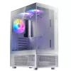 XPG Invader X Mini caixa de PC Midi Tower, ATX/Micro-ATX/Mini-ITX, painéis de vidro, 5 ventoinhas ARGB de 120 mm, USB-C, sem fonte de alimentação, branca