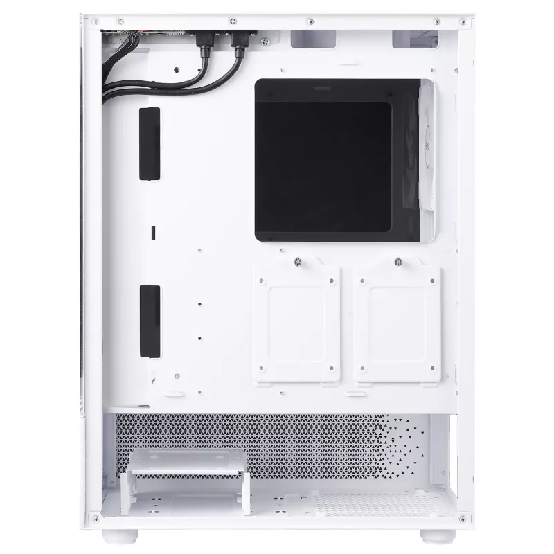 XPG Invader X Mini caixa de PC Midi Tower, ATX/Micro-ATX/Mini-ITX, painéis de vidro, 5 ventoinhas ARGB de 120 mm, USB-C, sem fonte de alimentação, branca