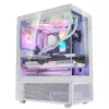 XPG Invader X Mini caixa de PC Midi Tower, ATX/Micro-ATX/Mini-ITX, painéis de vidro, 5 ventoinhas ARGB de 120 mm, USB-C, sem fonte de alimentação, branca