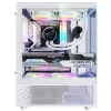 XPG Invader X Mini caixa de PC Midi Tower, ATX/Micro-ATX/Mini-ITX, painéis de vidro, 5 ventoinhas ARGB de 120 mm, USB-C, sem fonte de alimentação, branca