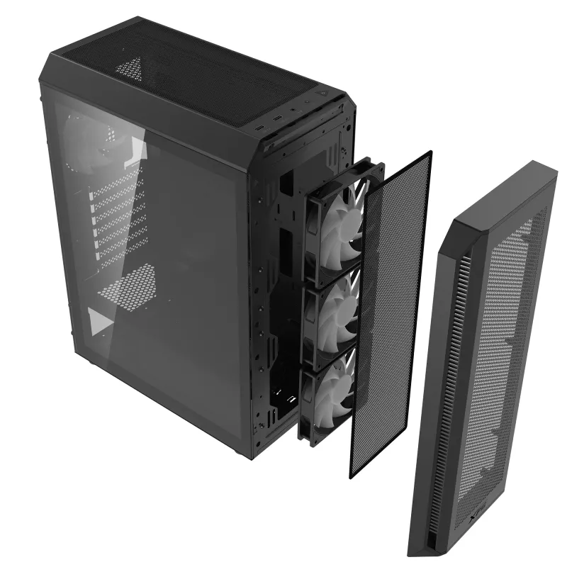 XPG VALOR AIR PLUS caixa MID-TOWER preta, Midi Tower, PC, preto, ATX, micro ATX, Mini-ITX, SPCC, 16 cm