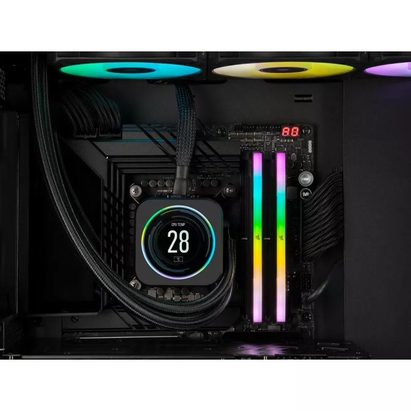 Memória CORSAIR 32GB DDR5 (2x16GB) DRAM 6000MT/s CL36 Kit de memória Vengeance RGB Preto