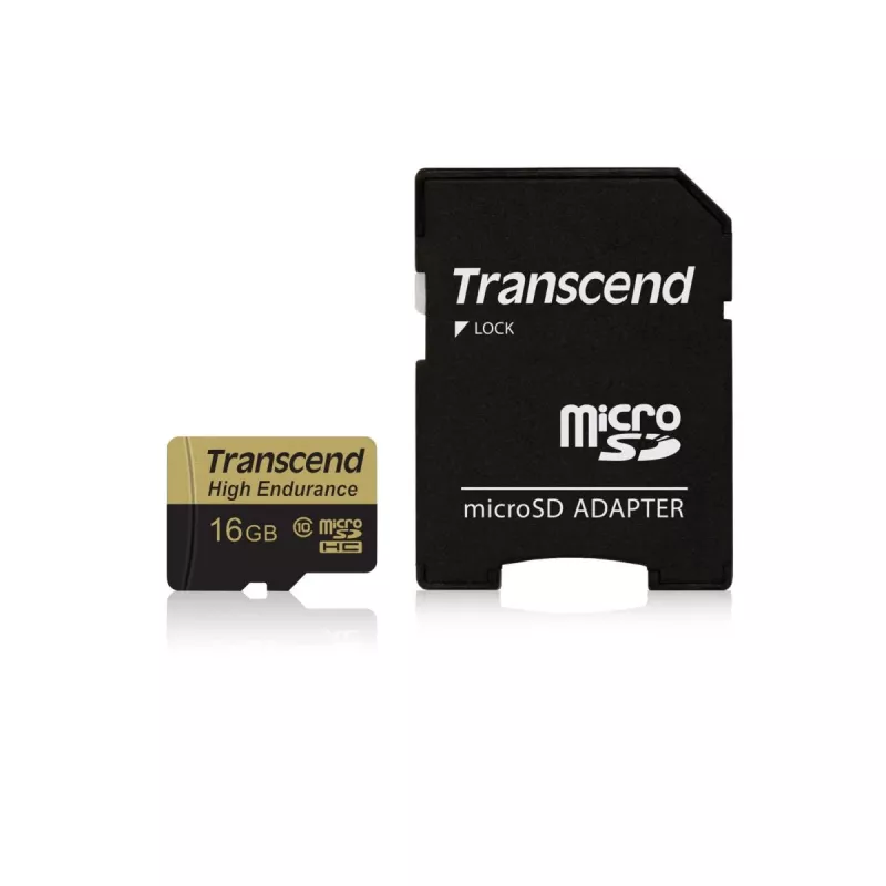 Memória flash Transcend 16GB MicroSDHC Class 10 com adaptador