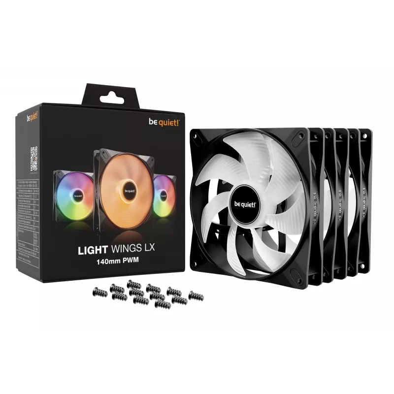 Ventoinha para caixa de computador be quiet LIGHT WINGS LX 140mm PWM 3-Pack Preto 14 cm 3 unid.