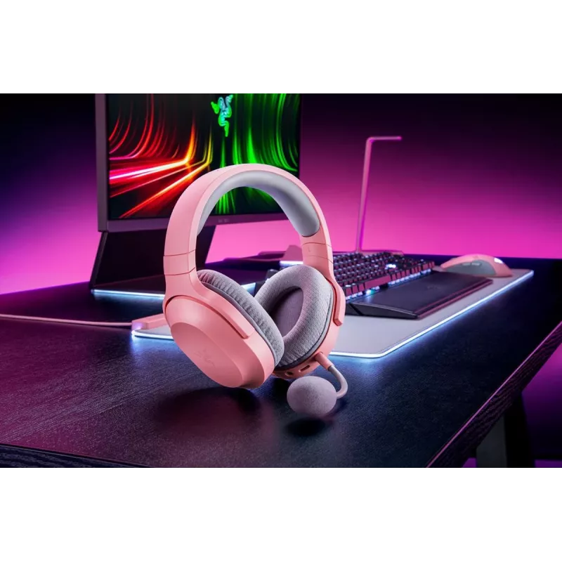 Auscultadores RAZER Barracuda X - Estéreo - Com fios e sem fios - USB-C - Quartz Pink