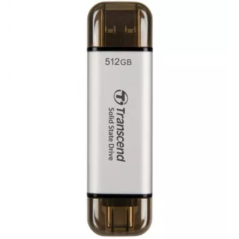 TRANSCEND Esd310c - 512GB SSD portátil - USB Type-A / USB Type-C - prateado
