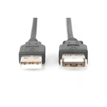 Cabo de extensão USB 2.0 DIGITUS ASSMANN, Type A M/F, 5m compatível com USB 2.0 preto