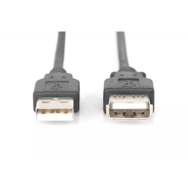 Cabo de extensão USB 2.0 DIGITUS ASSMANN, tipo A M/F, 5m compatível com USB 2.0 preto