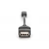 Cabo adaptador USB 2.0 DIGITUS, OTG, Type Mini-B - A M/F, 20cm, compatível com USB 2.0, preto