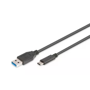 Cabo de ligação USB Type-C DIGITUS ASSMANN, Type C para A M/M, 1m Super Speed preto