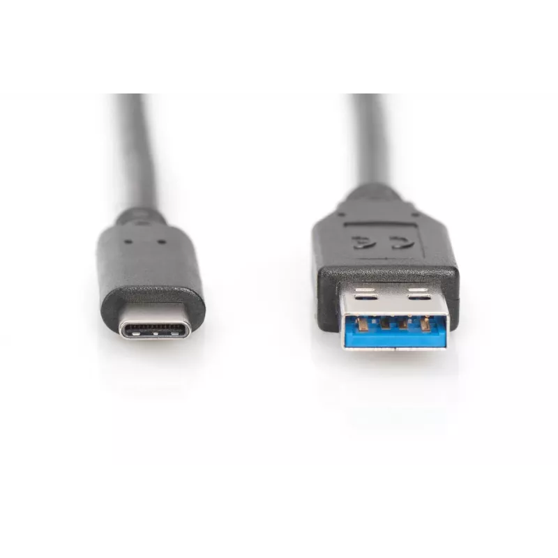 Cabo de ligação USB Type-C DIGITUS ASSMANN, tipo C para A M/M, 1m Super Speed preto