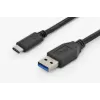 Cabo de ligação USB Type-C DIGITUS ASSMANN, tipo C para A M/M, 1m Super Speed preto