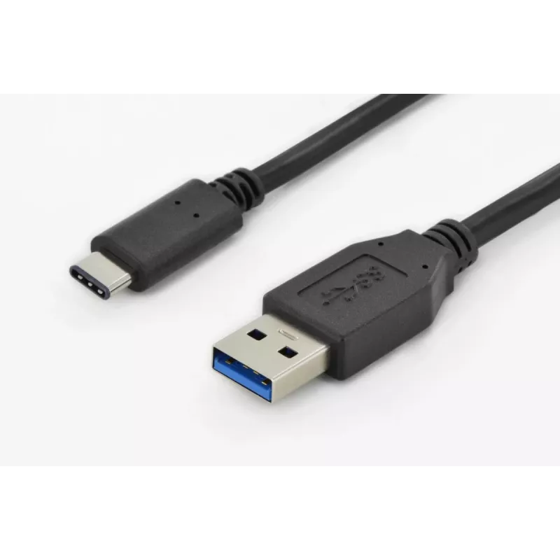 Cabo de ligação USB Type-C DIGITUS ASSMANN, tipo C para A M/M, 1m Super Speed preto