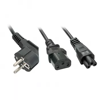 Cabo de alimentação Lindy 30047 preto conector fêmea C13 conector fêmea C5