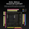 Caixa de PC CORSAIR FRAME 5000D RS ARGB Midi-Tower preto — ATX, suporta 3x140mm ventoinhas frontais, unidades 2,5/3,5 polegadas