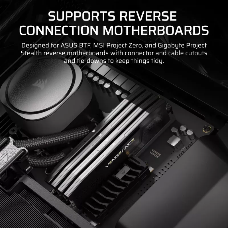 Caixa de PC CORSAIR FRAME 5000D RS ARGB Midi-Tower preto — ATX, suporta 3x140mm ventoinhas frontais, unidades 2,5/3,5 polegadas