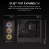 Caixa de PC CORSAIR FRAME 5000D RS ARGB Midi-Tower preto — ATX, suporta 3x140mm ventoinhas frontais, unidades 2,5/3,5 polegadas