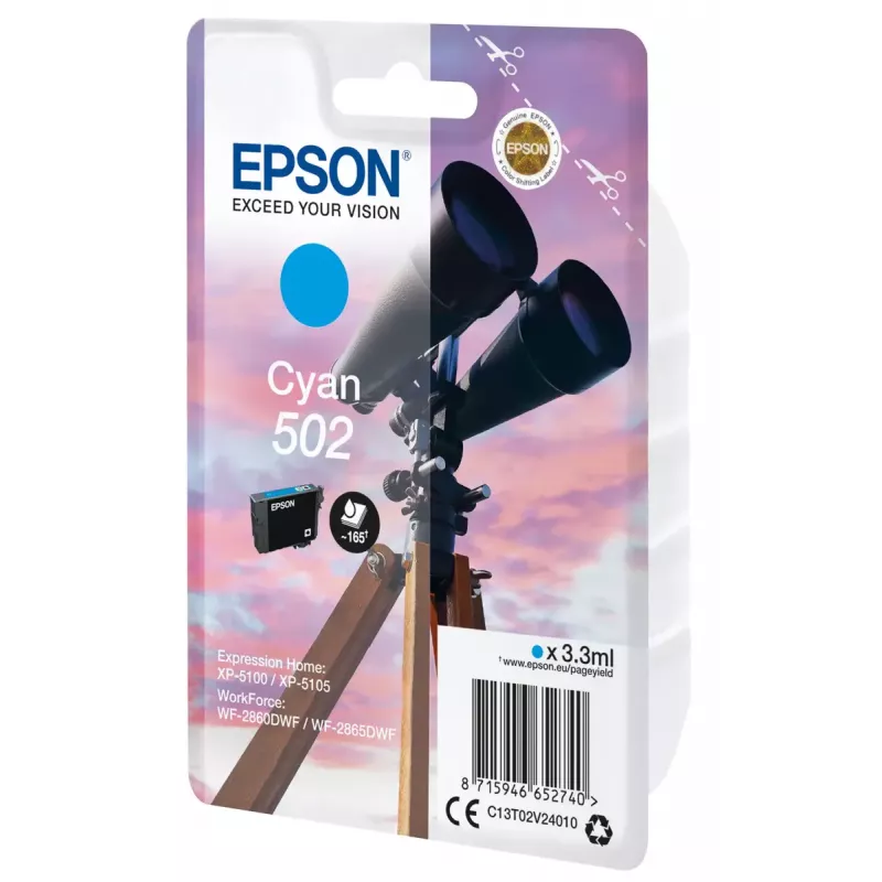 Cartucho Epson 502 ciano C13T02V24010