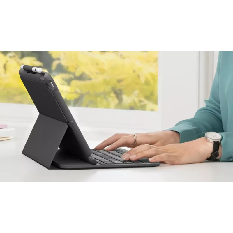 LOGITECH Slim Folio para iPad 7.ª geração grafite Qwertz alemão