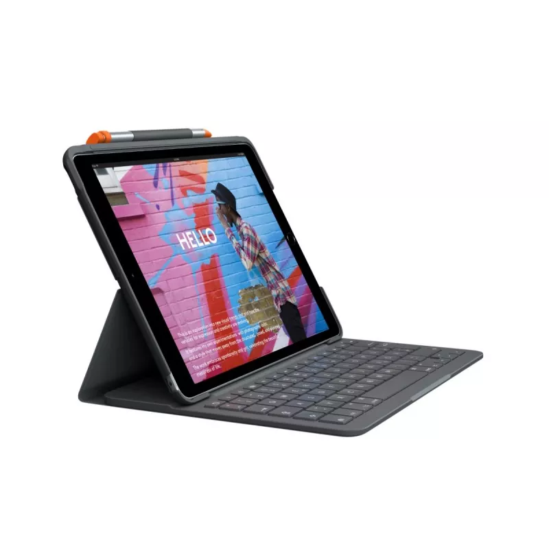 LOGITECH Slim Folio para iPad 7.ª geração grafite Qwertz alemão