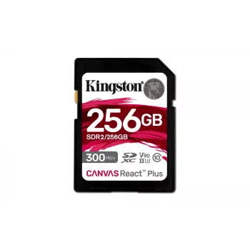 Kingston Technology 256 GB Canvas React Plus SDXC UHS-II 300R/260W U3 V90 para Full HD/4K/8K